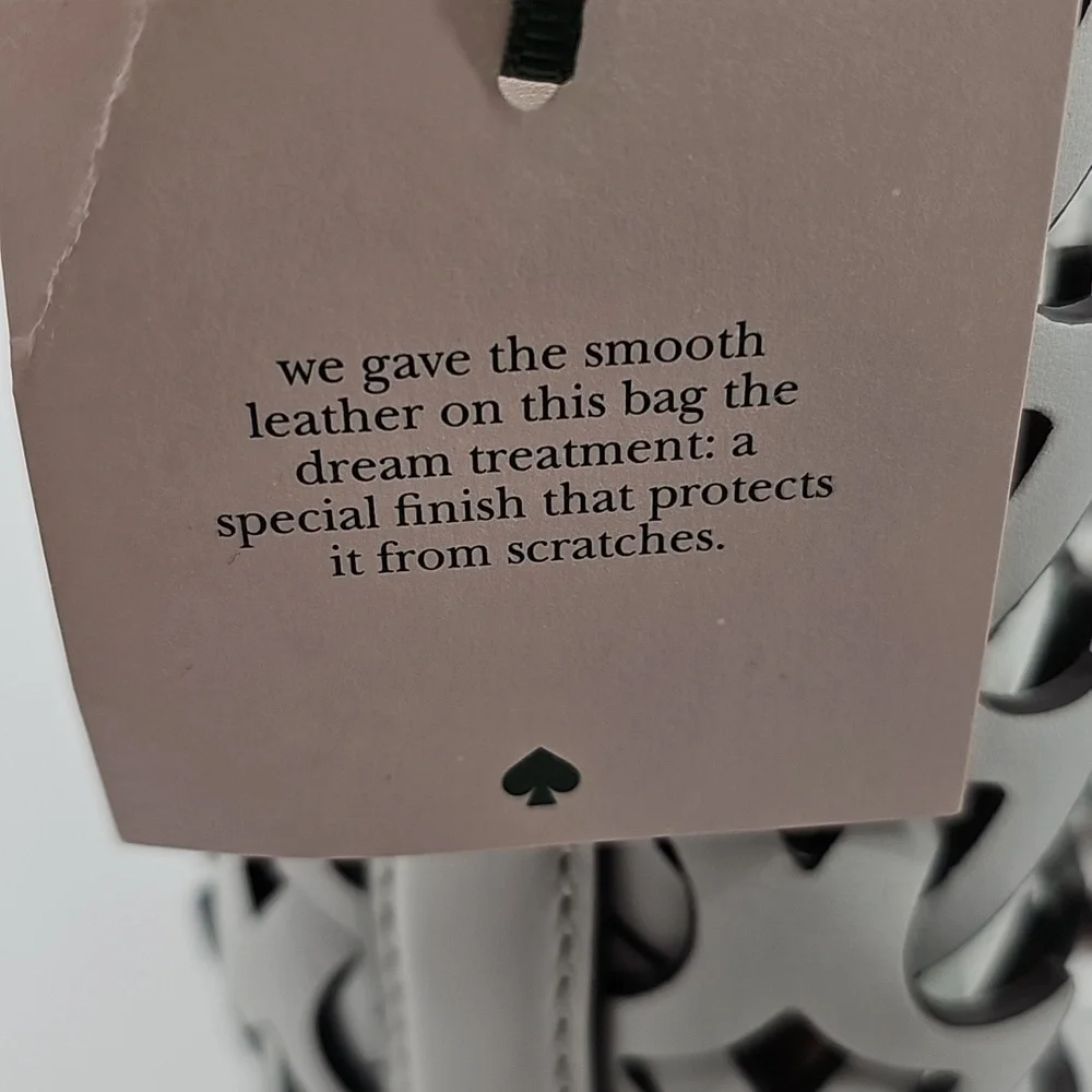 Kate Spade New York Dolly Perforated Leather Spade Bucket Bag White Bund…